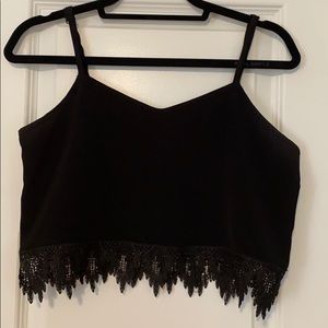 BCBG generation eyelet crop top